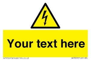 Custom electrical warning sign